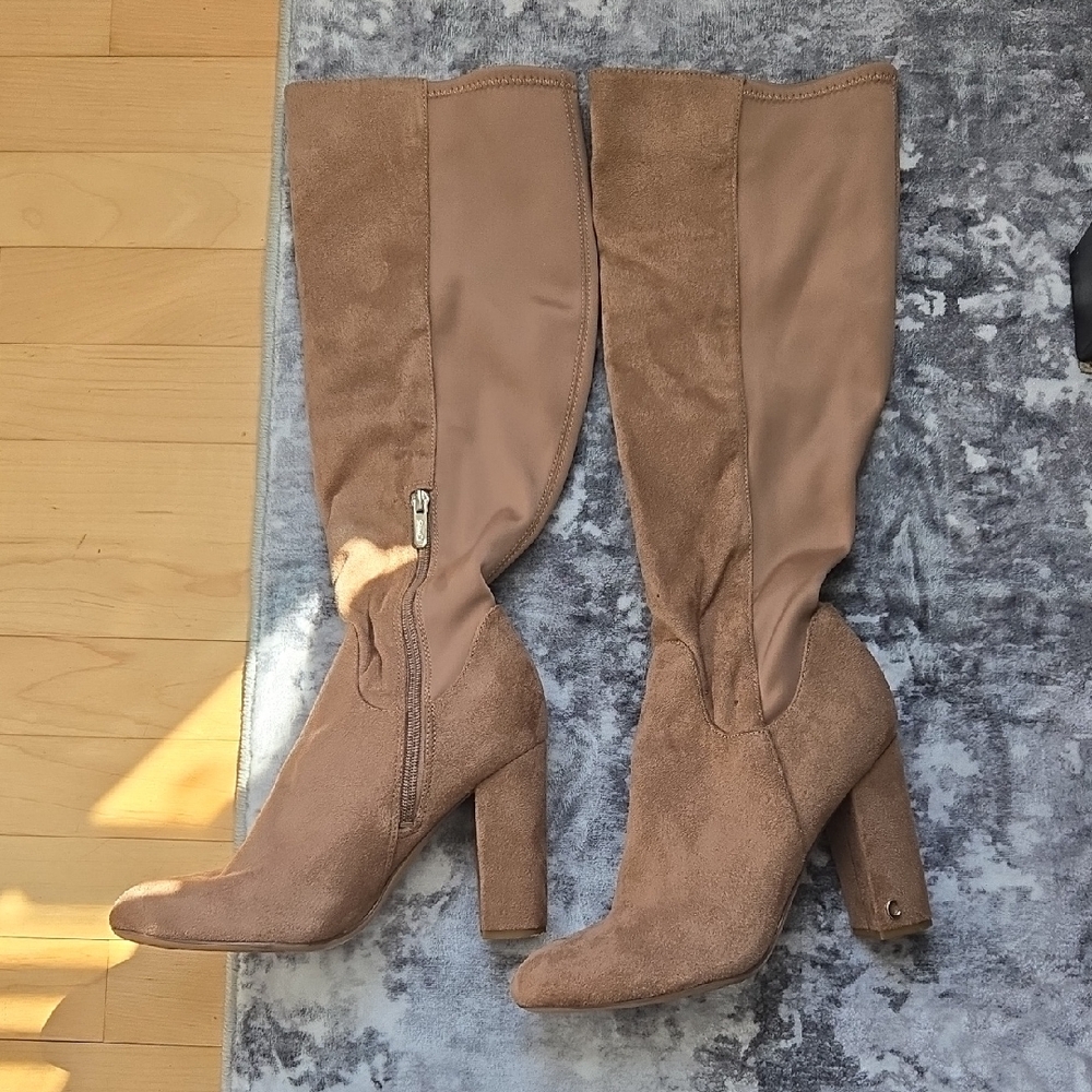 Circus by Sam Edelman Tall Suede Under-the-Knee Boots in Taupe Brown